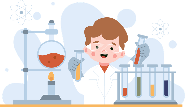 Clase de experimento quimico  Ilustración