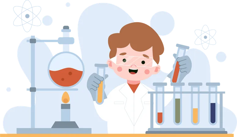 Clase de experimento quimico  Ilustración