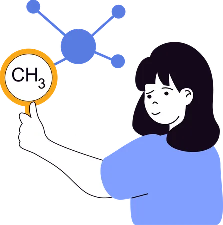 Experiência química realizada por aluno  Ilustração