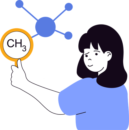 Experimento químico realizado por estudiante.  Ilustración