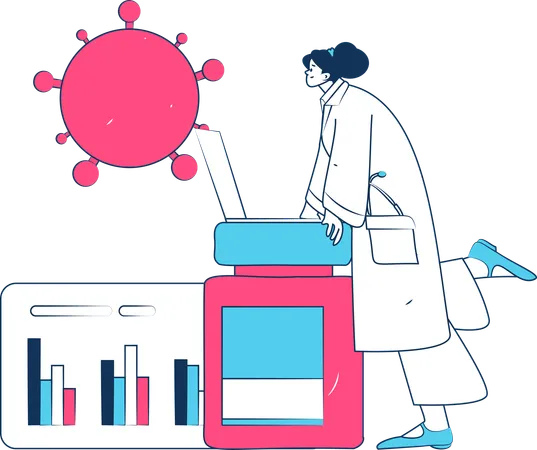 Experimentos químicos feitos em tubo de ensaio  Ilustração