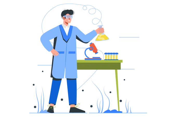 Experiments In Science Laboratory Illustration