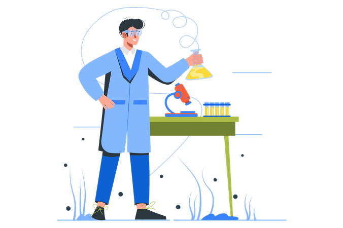 Experiments In Science Laboratory  Illustration