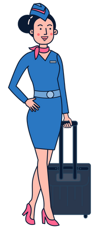 Expert air hostess Illustration