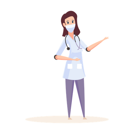 Expert and well-known Female doctor  Illustration