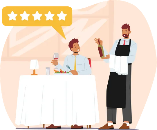 Expert Foodie Trying Food and Makes Review Illustration