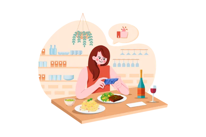 Expert Foodie Trying Food And Makes Review  Illustration
