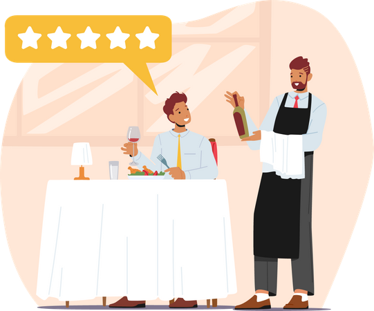 Expert Foodie Trying Food and Makes Review  Illustration