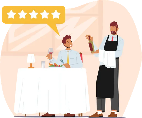 Expert Foodie Trying Food and Makes Review  Illustration