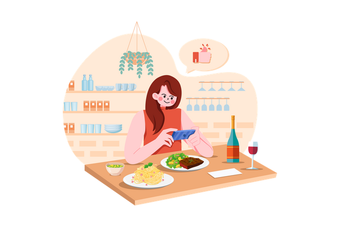 Expert Foodie Trying Food And Makes Review  Illustration