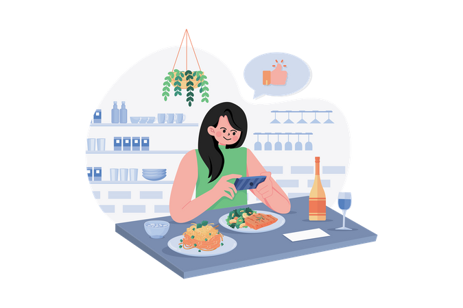 Expert Foodie Trying Food And Makes Review  Illustration