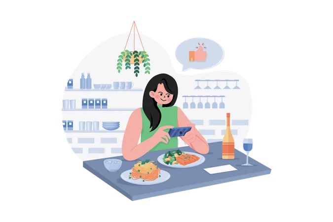 Expert Foodie Trying Food And Makes Review  Illustration