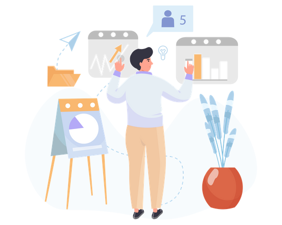 Expert market analyzer  Illustration