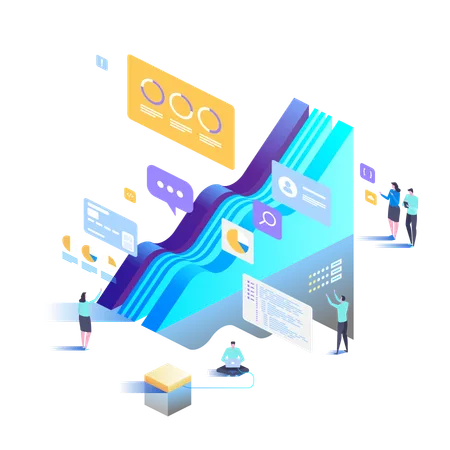 Expert Team For Data Analysis Consulting Services Vector Isometric Illustration For Landing Page Web Design Banner And Presentation Illustration