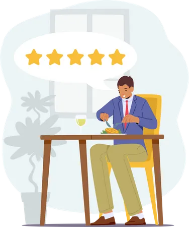 Expert Visiting Restaurant for Trying Food and Making Reviews  Illustration