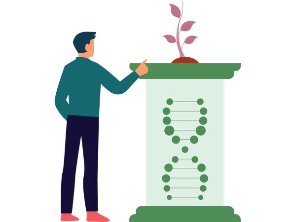 Expert working on dna modification  Illustration