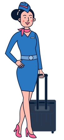 Erfahrene Stewardess  Illustration