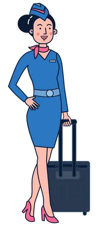 Erfahrene Stewardess  Illustration