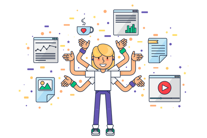 Experto en multitarea  Ilustración