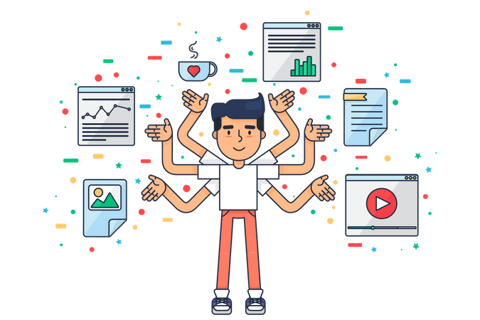 Experto en multitarea  Ilustración