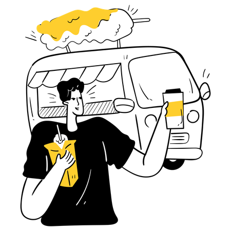 Exploração de comida local  Ilustração