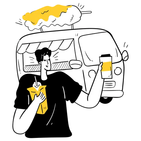 Exploração de comida local  Ilustração