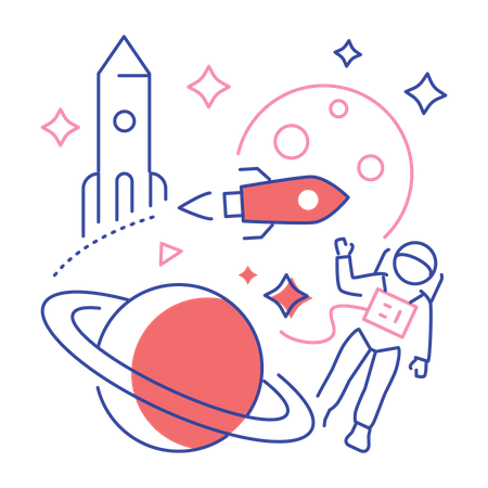 Exploração espacial  Ilustração