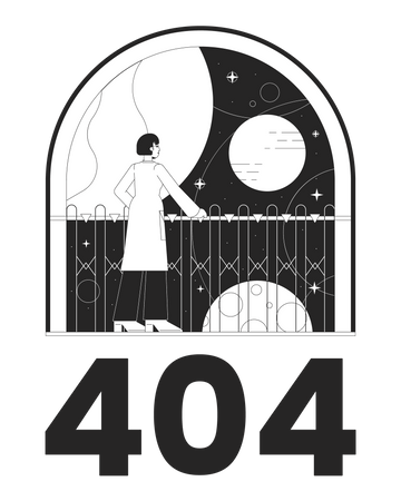 Exploração espacial com erro 404  Ilustração