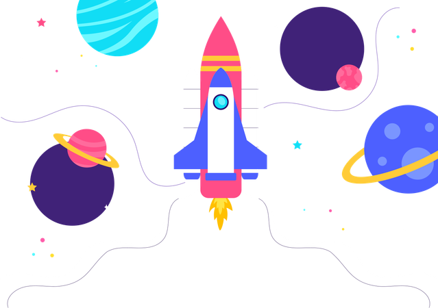 Ilustração de exploração espacial  Ilustração