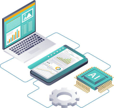 Explorando el análisis de datos de inteligencia artificial  Ilustración