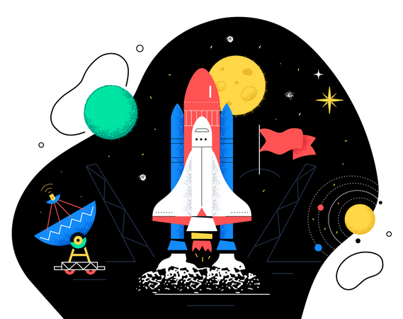 Exploración espacial  Ilustración