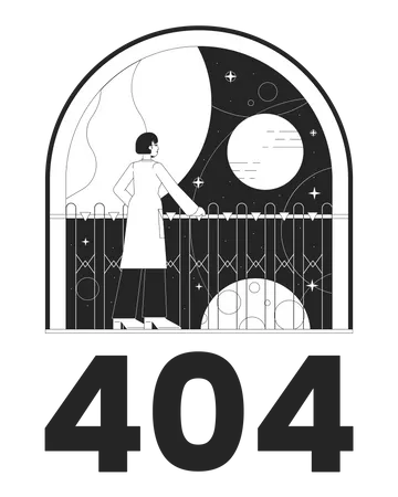 Exploration spatiale avec erreur 404  Illustration