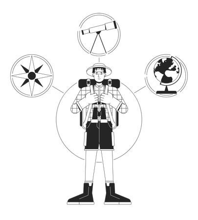 Explorer person archetype  Illustration
