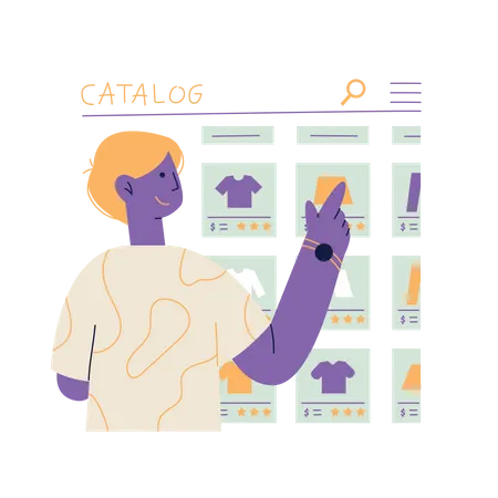 Exploring a Diverse Product Catalog for Endless Choices  Illustration