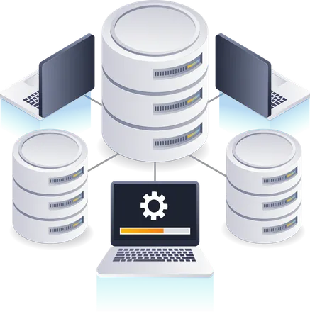 Exploring Data Technology in Computer Network Servers  Illustration