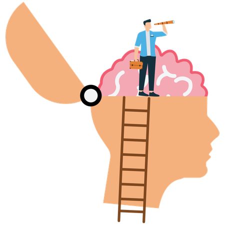 Exploring Mindset and Vision Concept  Illustration