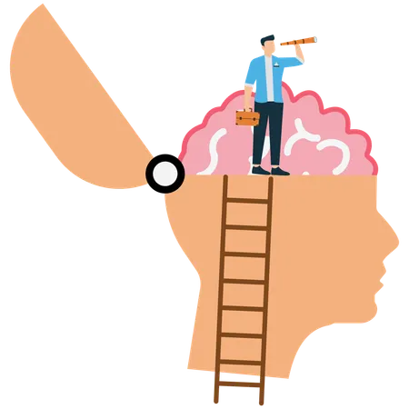 Exploring Mindset and Vision Concept  Illustration