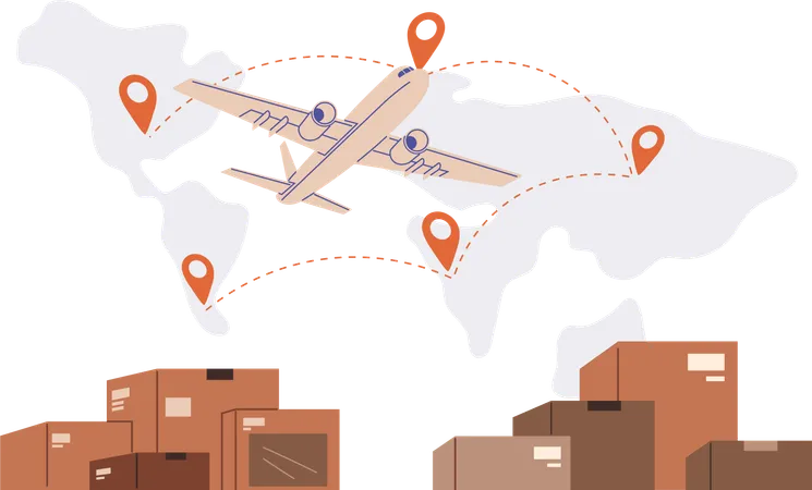 Export and import shipping procedures  Illustration