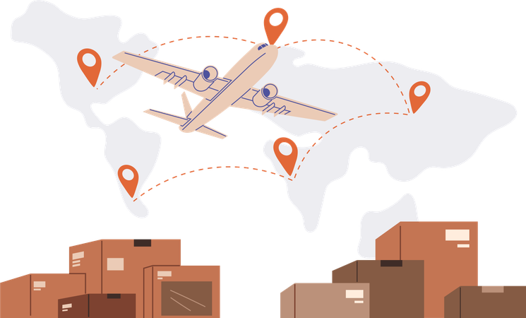 Export and import shipping procedures  일러스트레이션