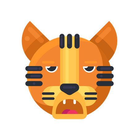 Expresión aburrida del tigre  Ilustración