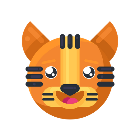 Expresión de ojos felices de tigre  Ilustración