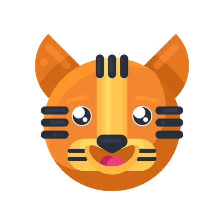 Expresión de ojos felices de tigre  Ilustración
