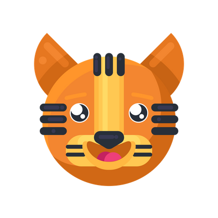 Expresión de ojos felices de tigre  Ilustración
