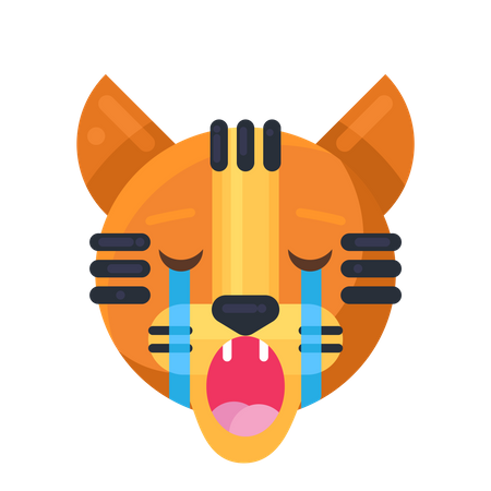 Expresión de llanto de tigre  Ilustración