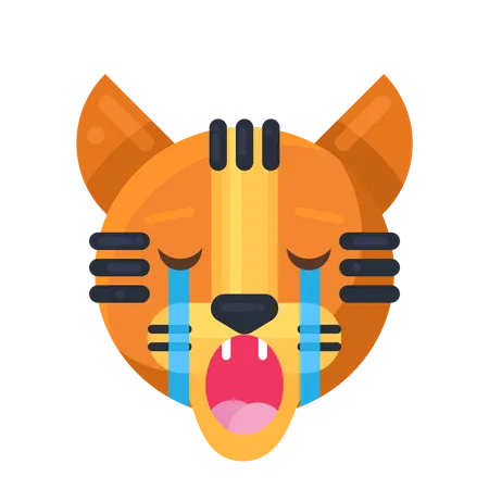 Expresión de llanto de tigre  Ilustración