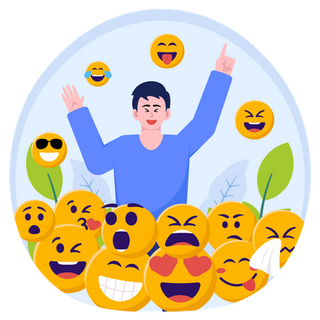 Expresiones emojis  Ilustración