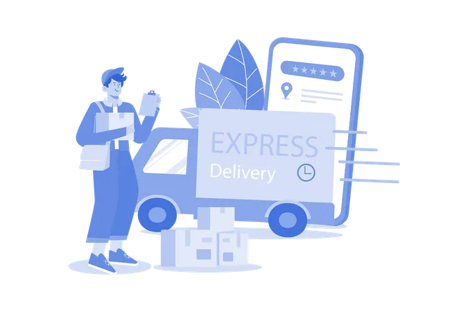 Express Delivery Service Illustration Concept On White Background Illustration
