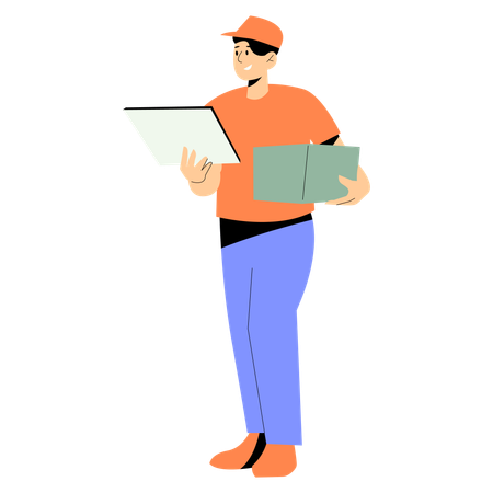 Express delivery by man  Illustration