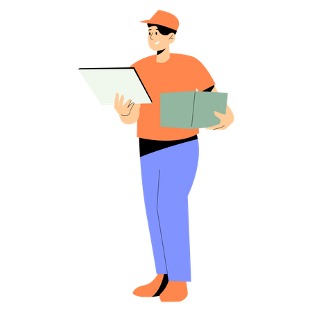 Express delivery by man  Illustration