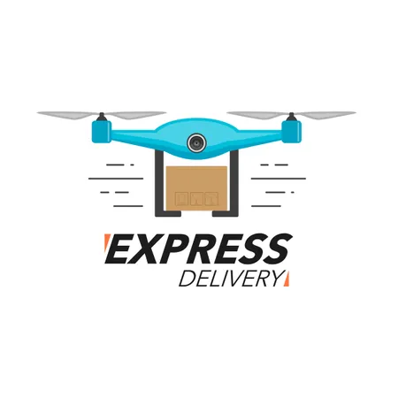 Express delivery Drone  Illustration